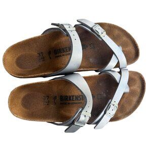 Birkenstock Mayari Silver Birkibuc Comfort Thong Women's Size 37 Sandals US 6